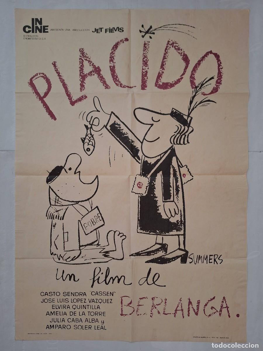 Kino: ANTIGUO CARTEL CINE PLACIDO UN FILM DE BERLANGA SUMMERS A&Ntilde;O 1973 RV P-2089 LEER DESCRIPCION