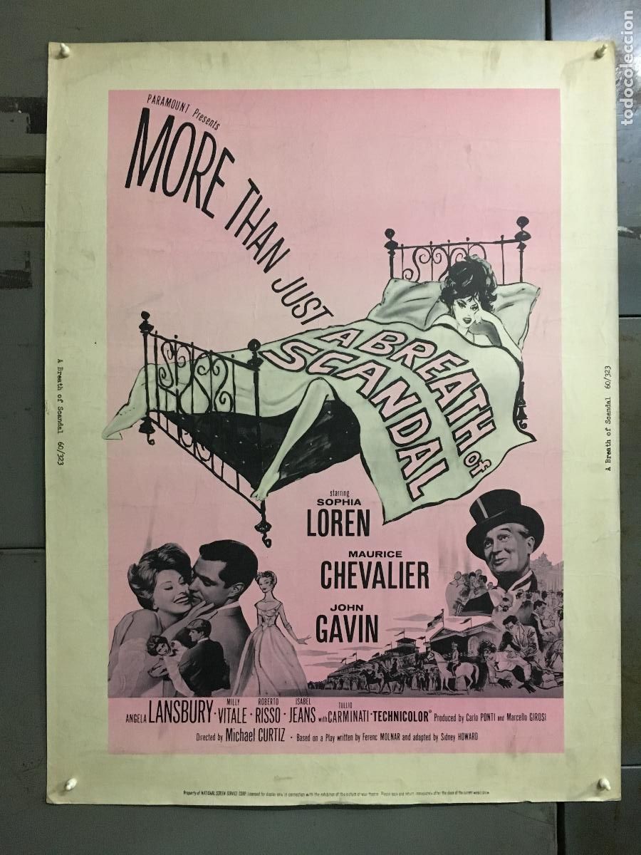 Cinema: R0447 ESCANDALO EN LA CORTE SOFIA LOREN MAURICE CHEVALIER POSTER ORIGINAL AMERICANO 76X102