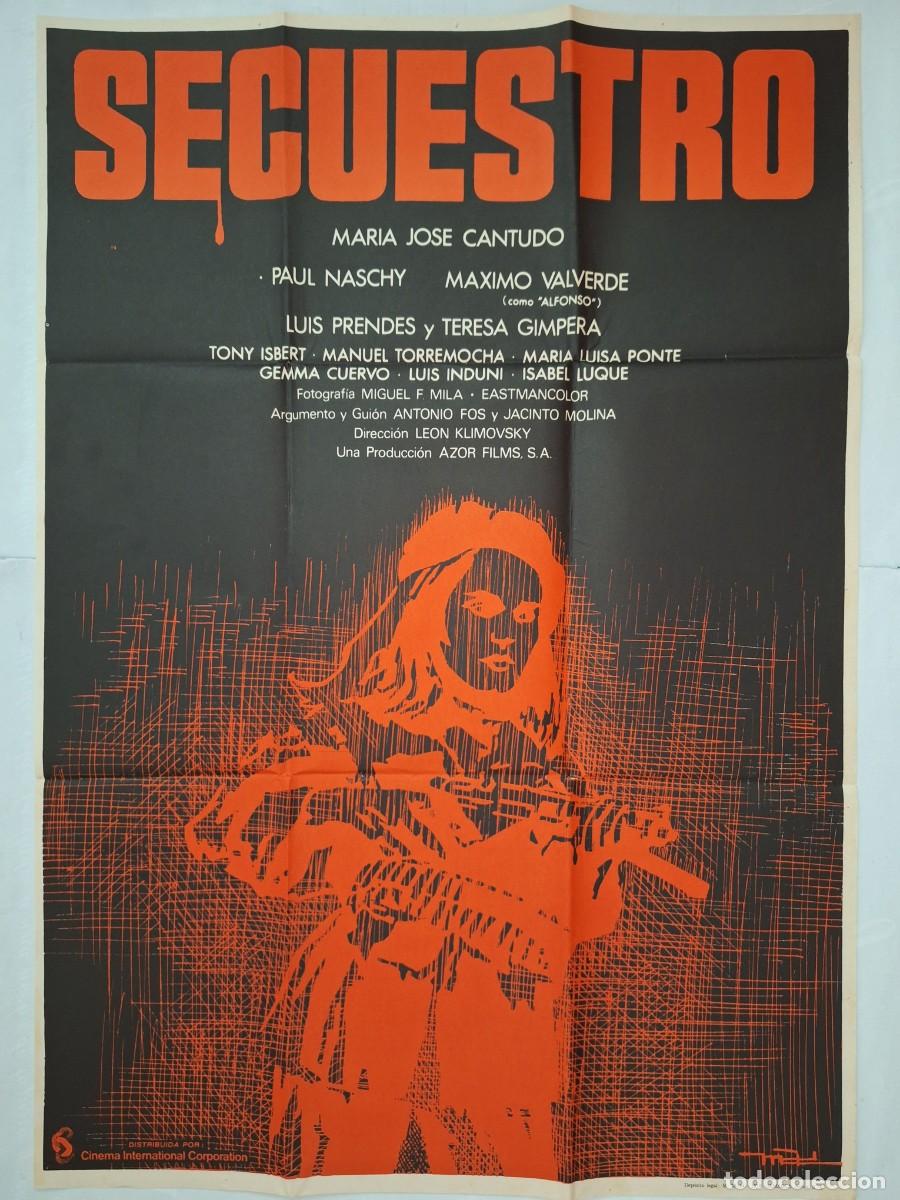 Kino: ANTIGUO CARTEL CINE SECUESTRO MARIA JOSE CANTUDO A&Ntilde;O 1976 MAC RV P-2090