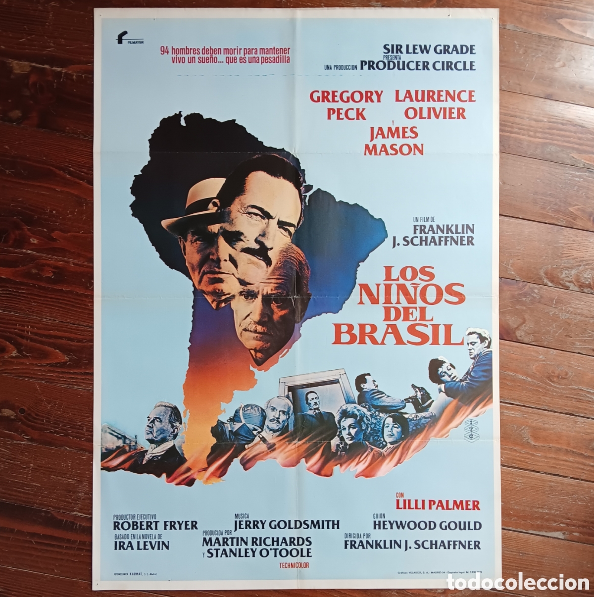 Cin&eacute;ma: &rdquo;LOS NI&Ntilde;OS DEL BRASIL&rdquo; CARTEL ORIGINAL ESTRENO 1979 GREGORY PECK, LAURENCE OLIVIER