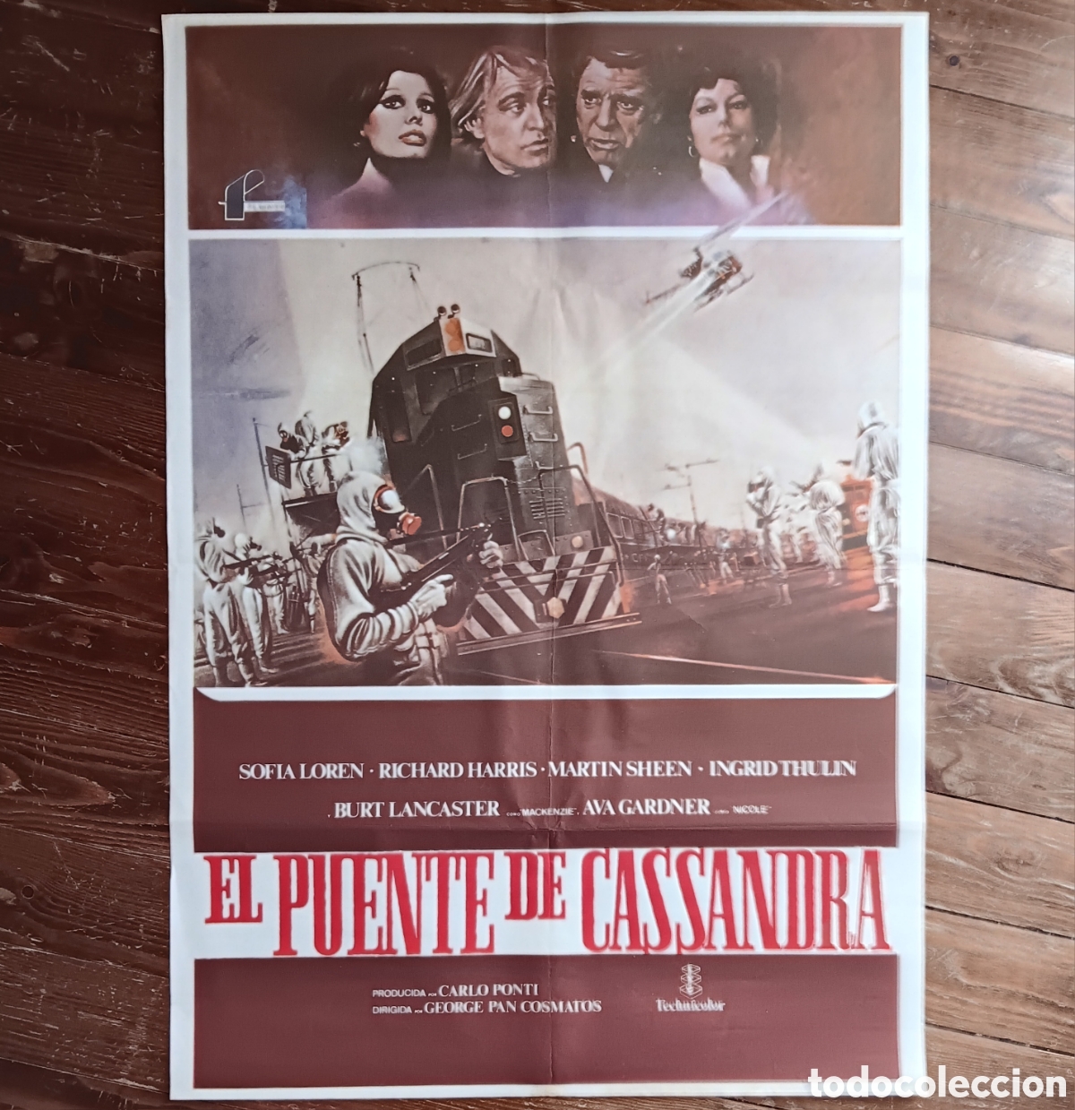 Cine: &rdquo;EL PUENTE DE CASSANDRA&rdquo; CARTEL ORIGINAL ESTRENO 1977 BURT LANCASTER, RICHARD HARRIS