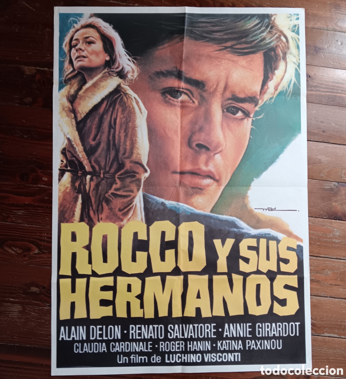Cinema: &rdquo;ROCCO Y SUS HERMANOS&rdquo; CARTEL ORIGINAL REPOSICI&Oacute;N 70s LUCHINO VISCONTI, ALAIN DELON