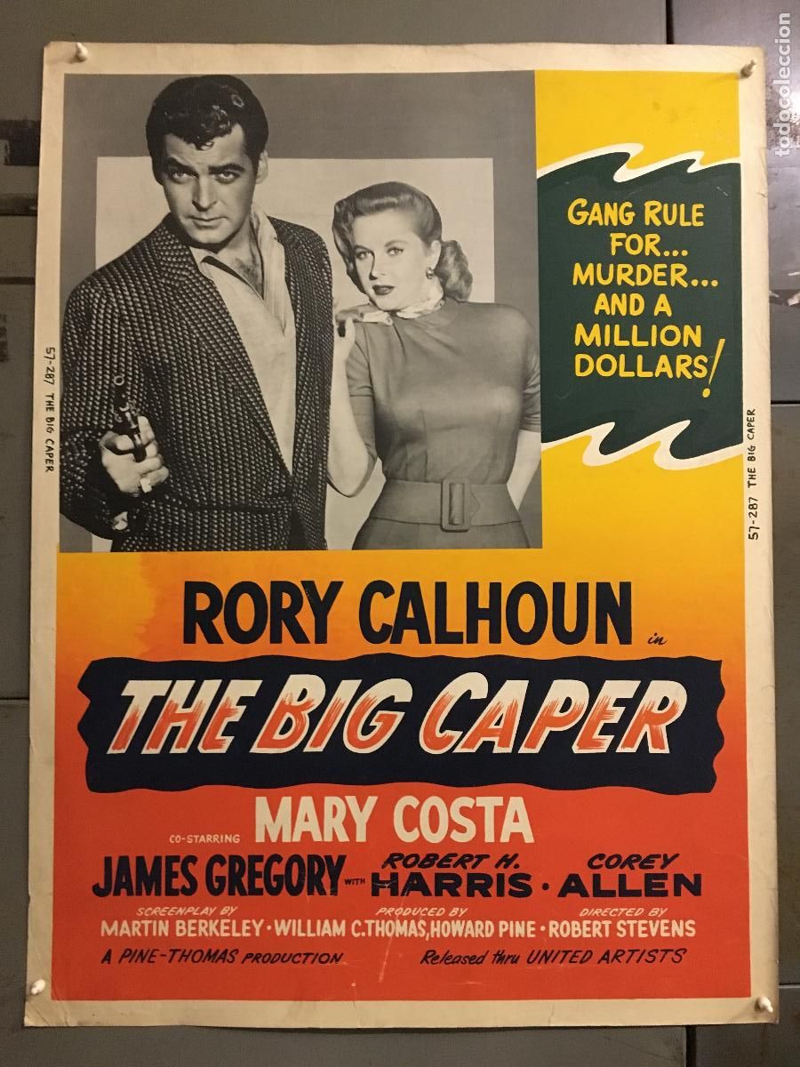 Cin&eacute;ma: R0452 LA GRAN JUGADA RORY CALHOUN MARY COSTA POSTER ORIGINAL AMERICANO 76X102