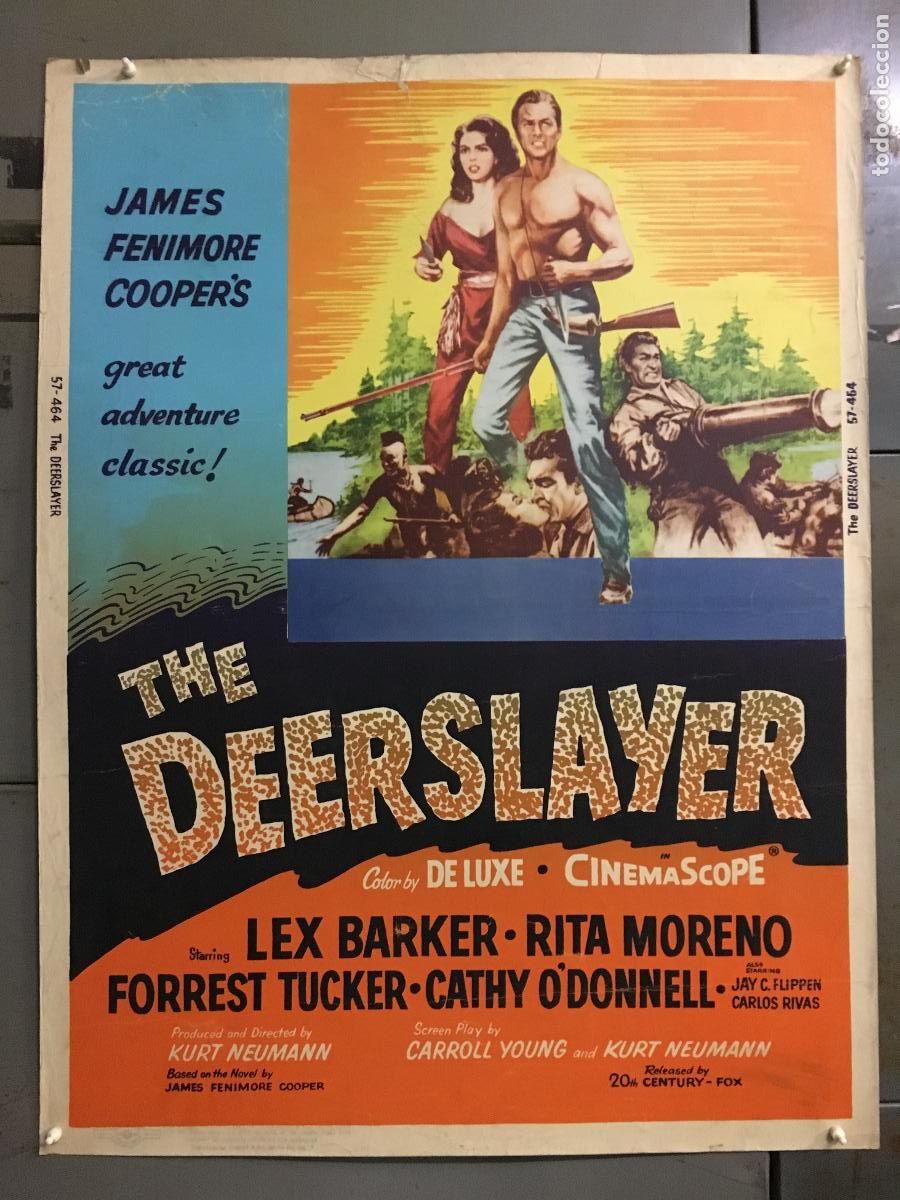 Cine: R0462 THE DEERSLAYER LEX BARKER RITA MORENO POSTER ORIGINAL AMERICANO 76X102