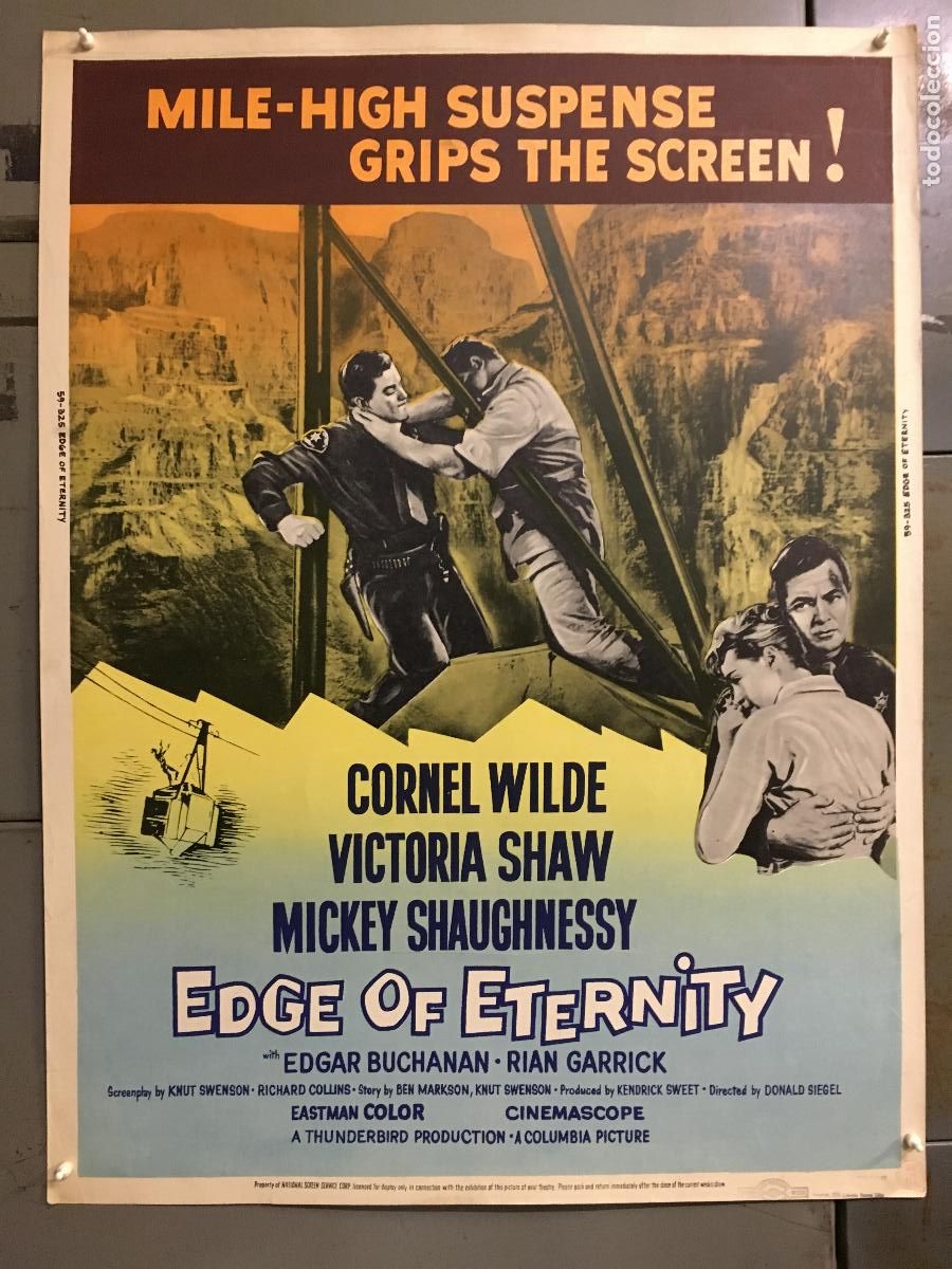Cine: R0463 AL BORDE DE LA ETERNIDAD CORNEL WILDE POSTER ORIGINAL AMERICANO 76X102