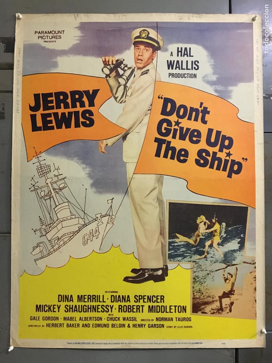 Cine: R0466 ADIOS MI LUNA DE MIEL JERRY LEWIS POSTER ORIGINAL AMERICANO 76X102