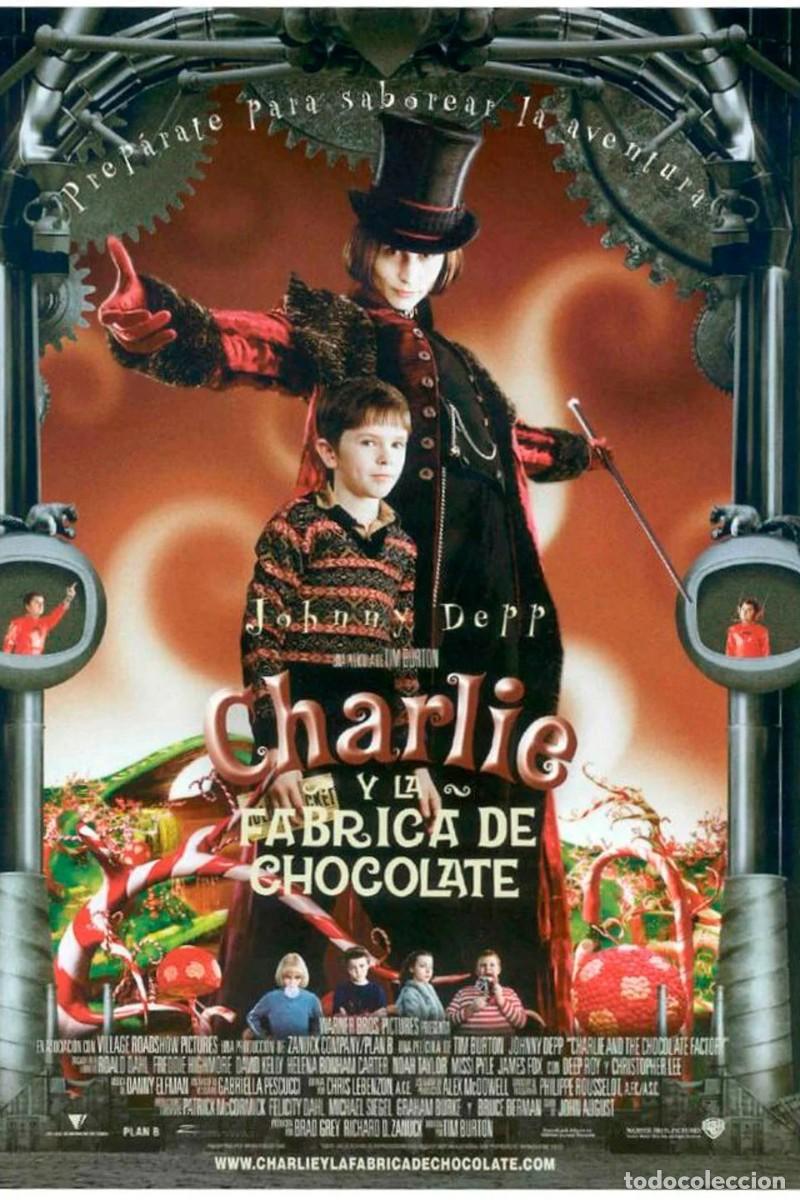 Kino: CHARLIE Y LA F&Aacute;BRICA DE CHOCOLATE P&oacute;ster 70x100 cm aprox.Tim Burton Johnny Depp Helena Bonham Carter
