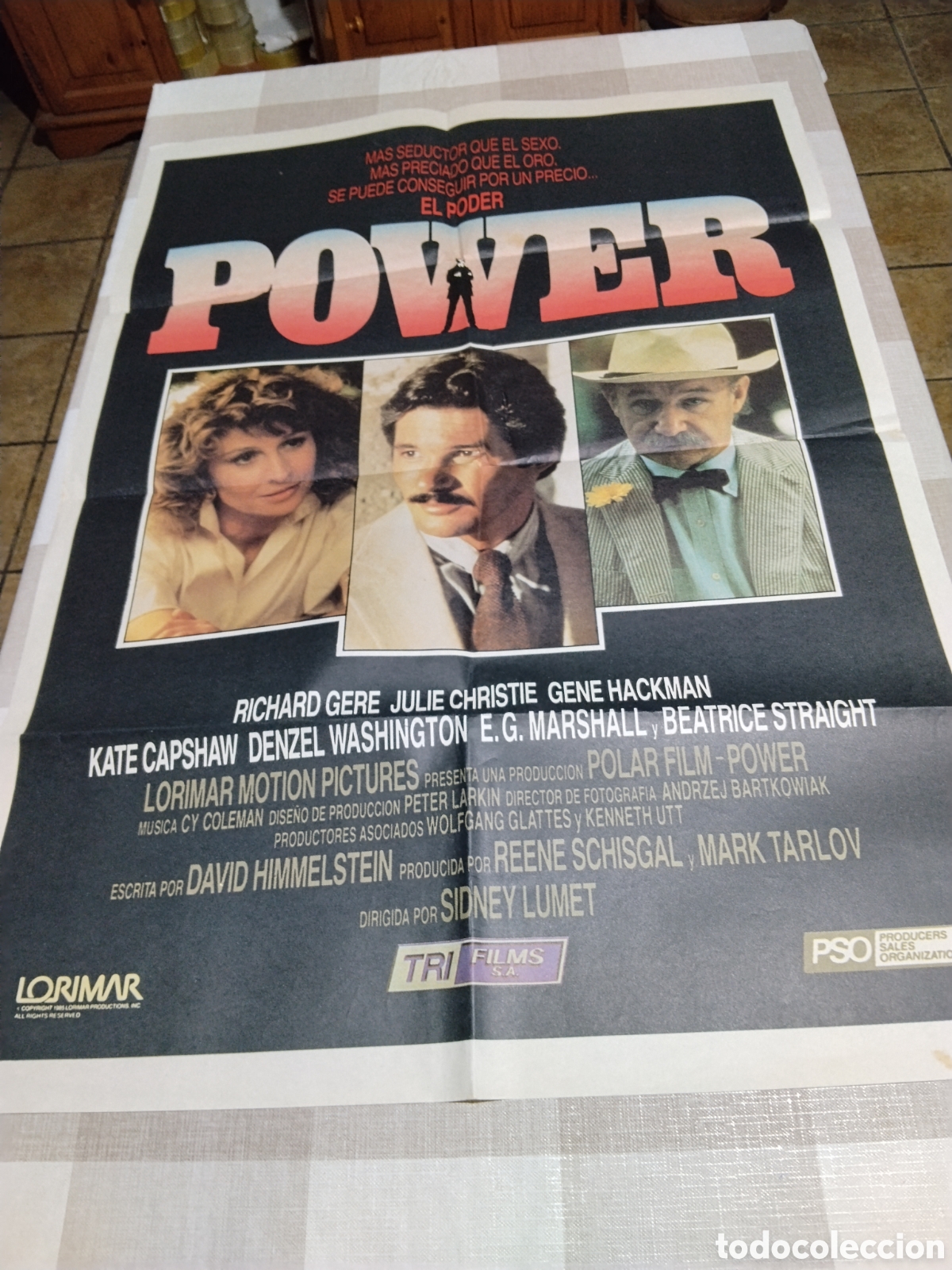 Cinema: Cartel poster Cine POWER, Richard Gere, Julie Christie,gene hackman