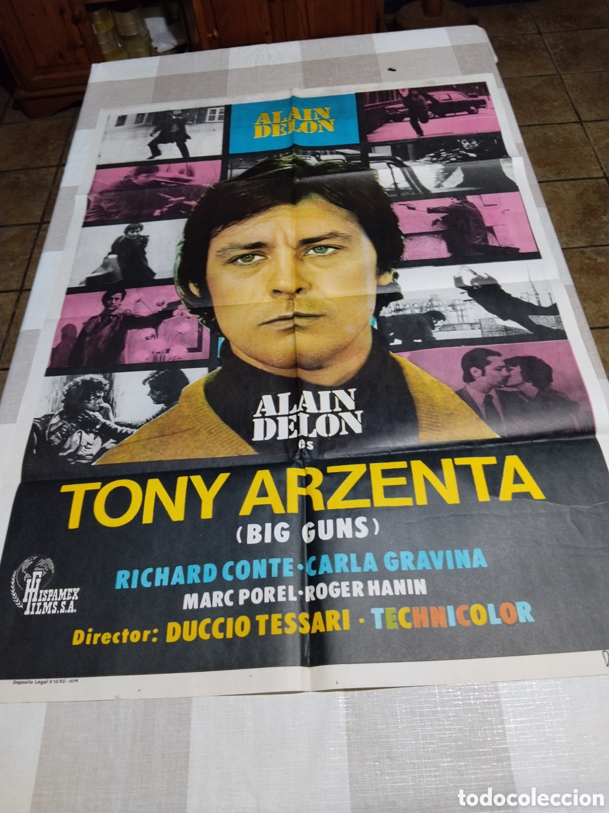 Cine: Cartel poster Cine Alain Delon es Tony Arzenta 1974