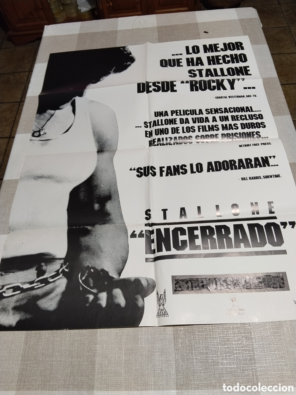 Cine: Poster cartel de cine ENCERRADO Silvester Stallone
