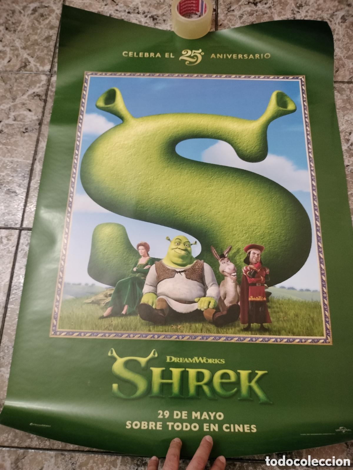 Cine: Poster Original Shrek 25 Aniversario 100x70