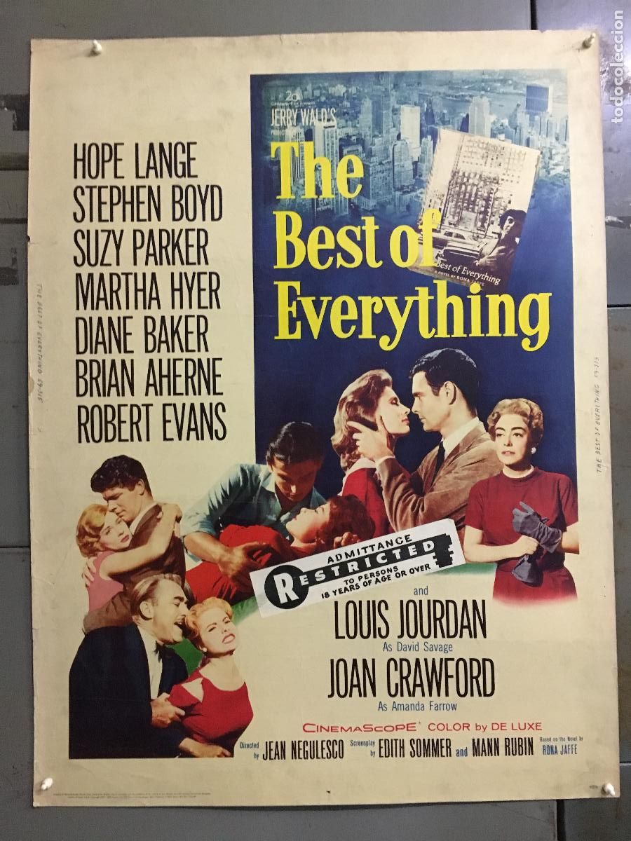 Cine: R0470 MUJERES FRENTE AL AMOR HOPE LANGE STEPHEN BOYD JOAN CRAWFORD POSTER ORIGINAL AMERICANO 76X102