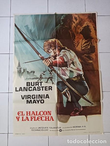 Cine: VKD 2803 EL HALCON Y LA FLECHA BURT LANCASTER JACQUES TOURNEUR POSTER ORIGINAL 70X100 ESPA&Ntilde;OL R-73