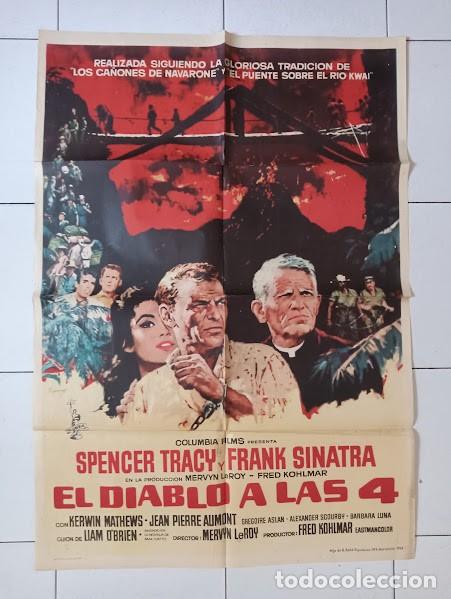 Cine: VKD 2811 EL DIABLO A LAS 4 SPENCER TRACY FRANK SINATRA POSTER ORIGINAL 70X100 ESTRENO