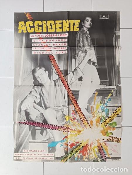 Cine: VKD 2814 ACCIDENTE DIRK BOGARDE STANLEY BAKER JOSEPH LOSEY POSTER ORIGINAL 70X100 ESTRENO