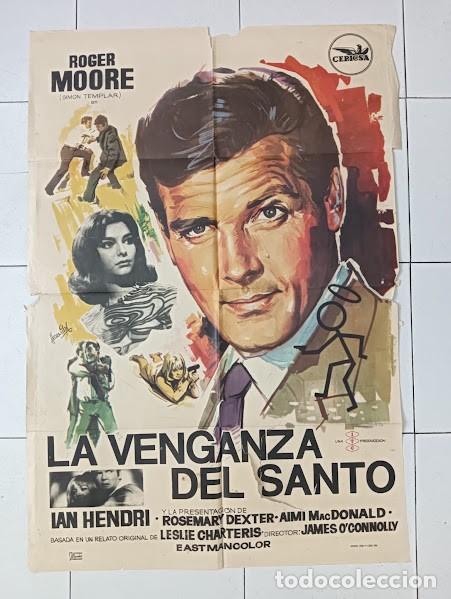 Cine: VKD 2819 LA VENGANZA DEL SANTO SIMON TEMPLAR ROGER MOORE POSTER ORIGINAL 70X100 ESTRENO