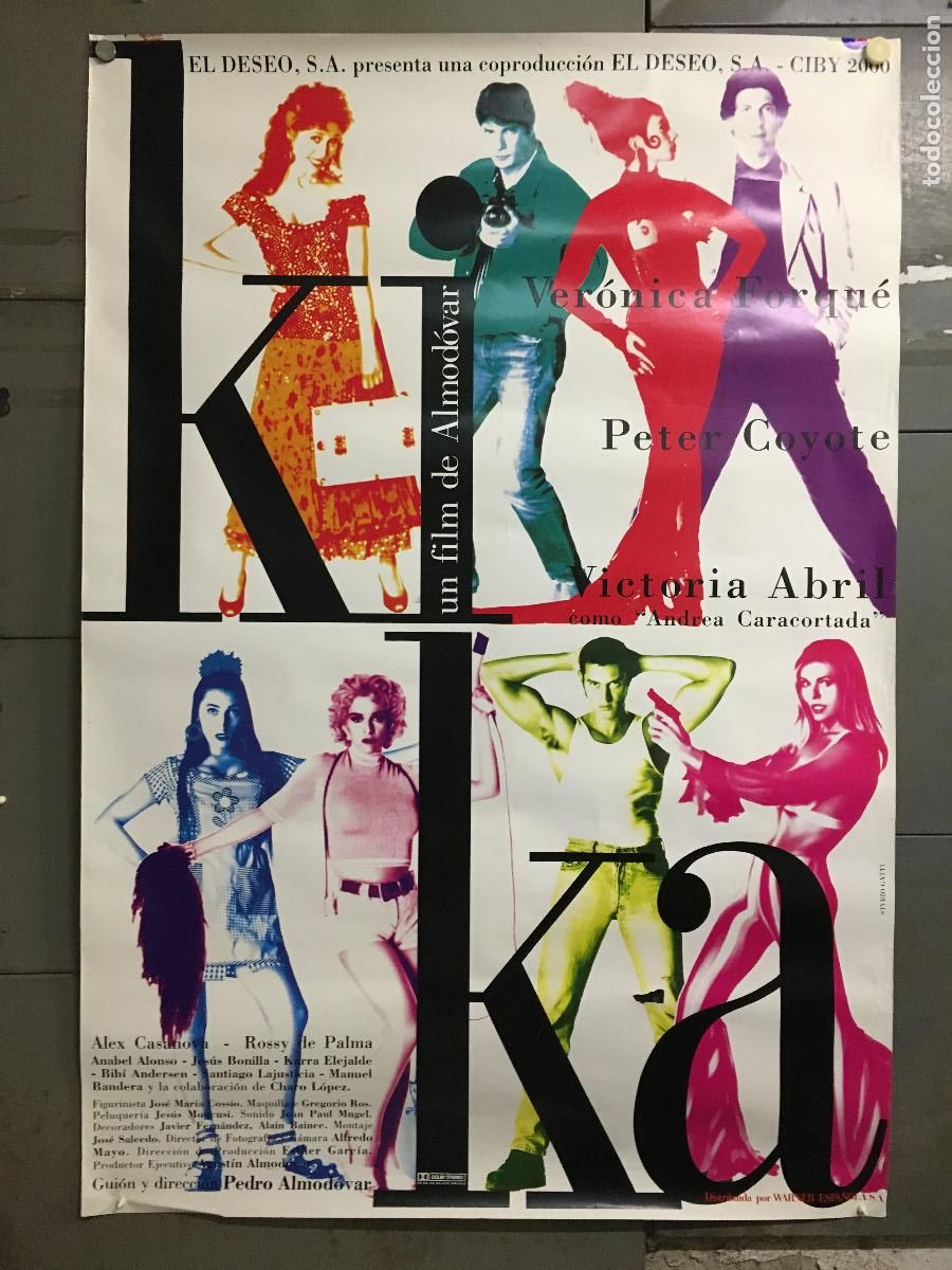 Cine: R0484 KIKA PEDRO ALMODOVAR JUMBO BANNER POSTER ORIGINAL 120X175 ESTRENO