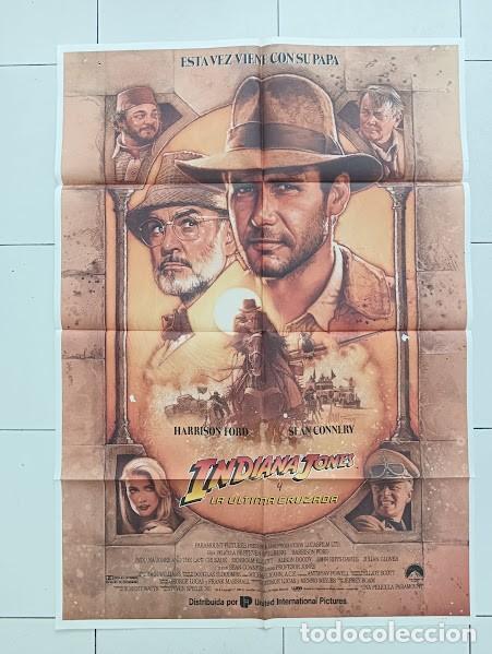 Cine: VKD 2828 INDIANA JONES Y LA ULTIMA CRUZADA HARRISON FORD SEAN CONNERY POSTER ORIGINAL 70X100 ESTRENO