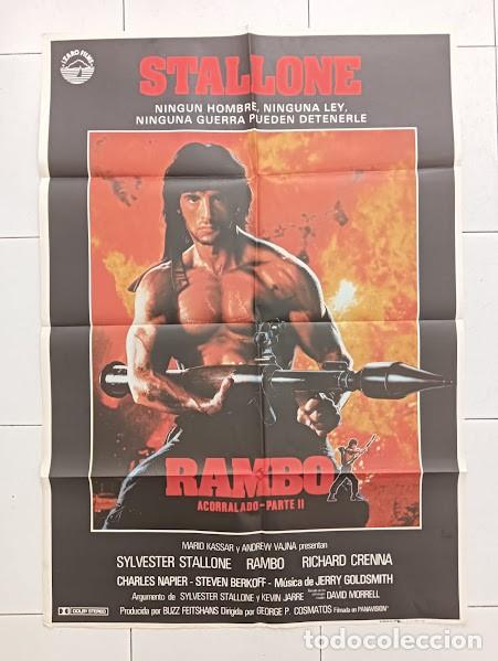 Cine: VKD 2829 RAMBO SYLVESTER STALLONE EL ACORRALADO 2&ordf; parte POSTER ORIGINAL 70X100 ESTRENO