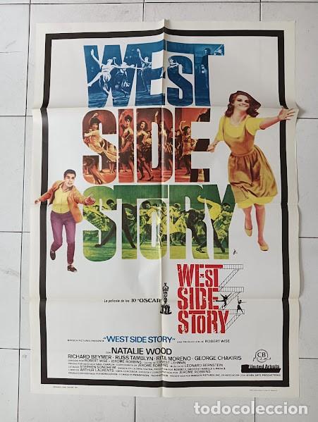 Cine: SMP 2829 WEST SIDE STORY NATALIE WOOD GEORGE CHAKIRIS POSTER ORIGINAL 70X100 ESPA&Ntilde;OL R-71 raro