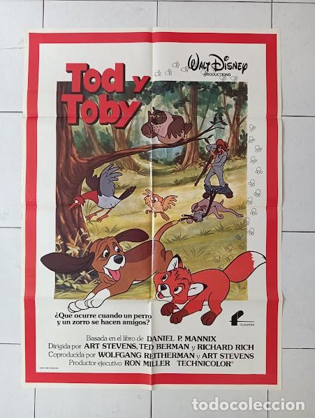 Cine: SMP 2830 TOD Y TOBY WALT DISNEY POSTER ORIGINAL 70X100 ESTRENO raro