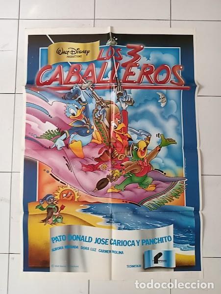 Cine: SMP 2832 LOS TRES CABALLEROS WALT DISNEY POSTER ORIGINAL 70X100 ESPA&Ntilde;OL raro