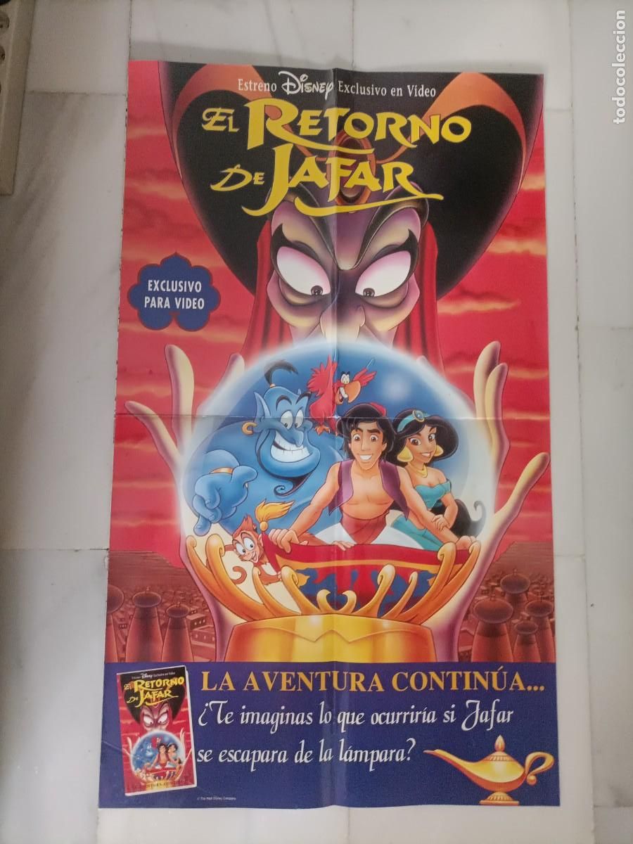 Cin&eacute;ma: POSTER ORIGINAL WALT DISNEY DE LA PEL&Iacute;CULA, EL RETORNO DE JAFAR. 2&ordf; PARTE ALADDIN.
