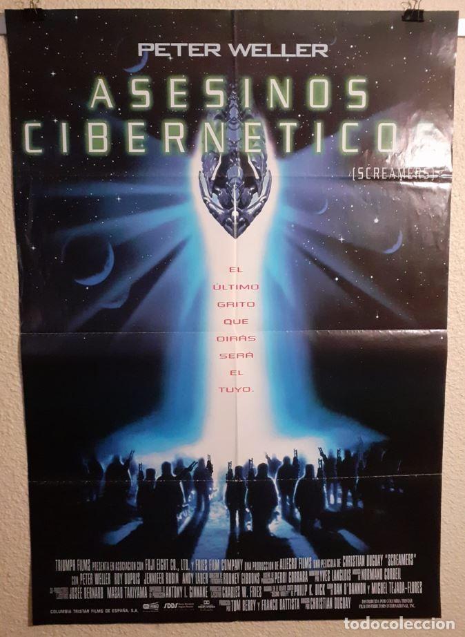 Cine: CARTEL ORIGINAL CINES ASESINOS CIBERNETICOS SCREAMERS (1995) - PETER WELLER PHILIP K DICK - 98x68 CM