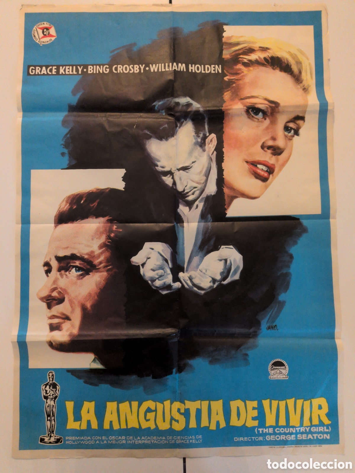 Cine: LA ANGUSTIA DE VIVIR GRACE KELLY WILLIAM HOLDEN BING CROSBY JANO CARTEL ORIGINAL 70X100 F196