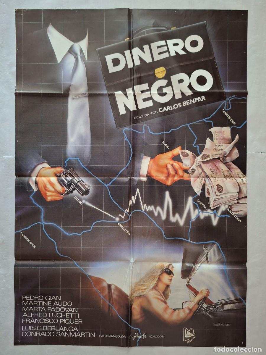Cine: ANTIGUO CARTEL CINE DINERO NEGRO CARLOS BENPAR A&Ntilde;O 1984 RV P-2103