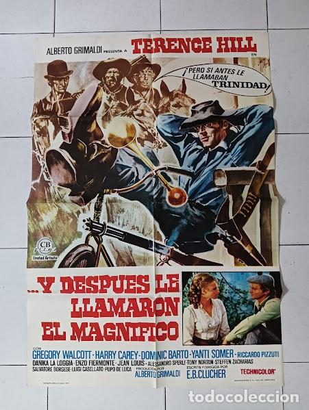 Cine: VKD 2834 Y DESPUES LE LLAMARON MAGNIFICO TERENCE HILL SPAGHETTI POSTER ORIGINAL 70X100 ESTRENO raro