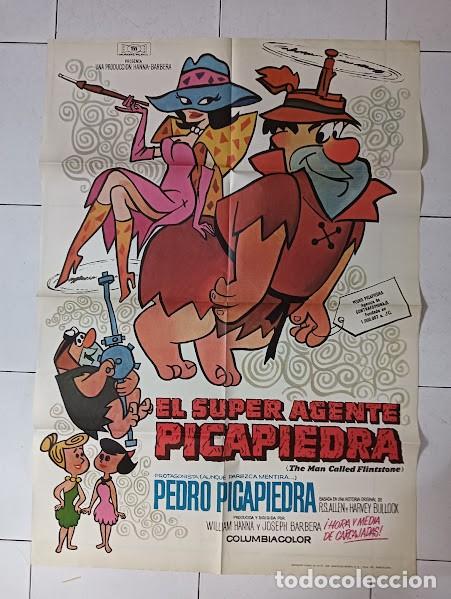 Cine: VKD 2837 EL SUPERAGENTE PICAPIEDRA FLINSTONES SERIE TV DIBUJOS ANIMADOS POSTER ORIG 70X100 ESTR raro