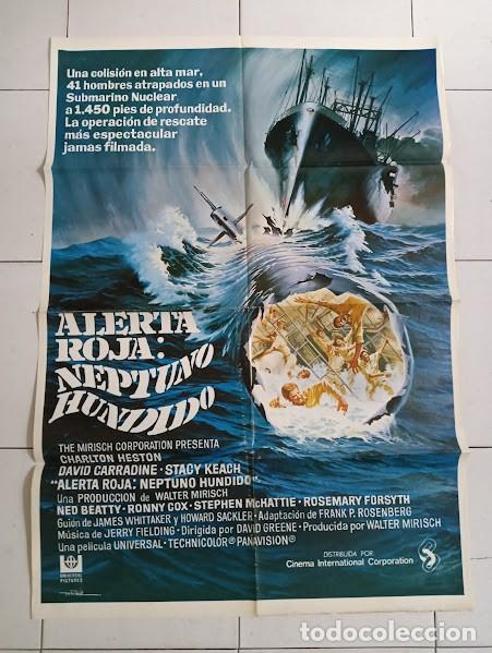 Cine: VKD 2838 ALERTA ROJA NEPTUNO HUNDIDO CHARLTON HESTON MAC POSTER ORIGINAL ESTRENO 70X100 raro