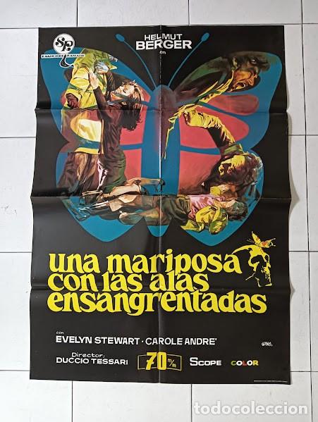 Cine: VKD 2841 UNA MARIPOSA CON LAS ALAS ENSANGRENTADAS DUCCIO TESSARI GIALLO 70 MM POSTER EST 70X100 raro