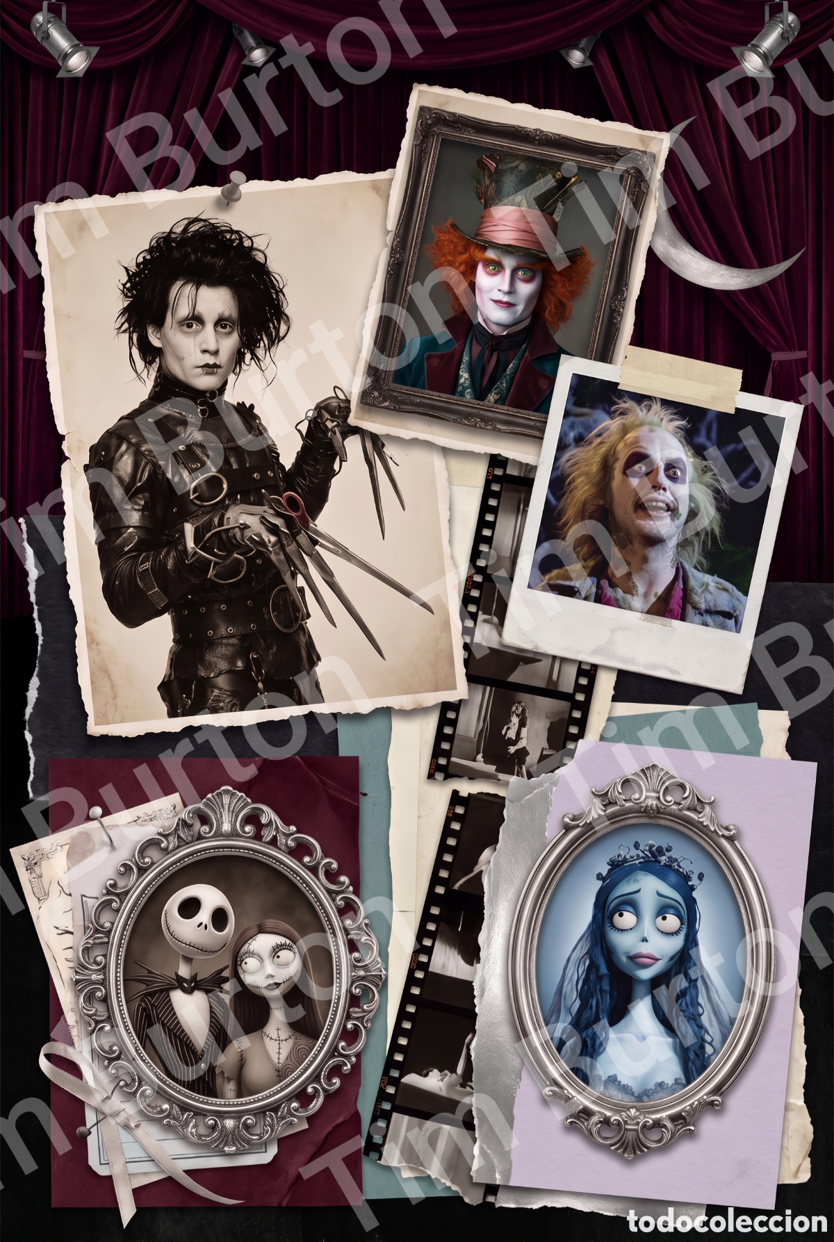 Cine: L&aacute;mina de personajes Tim Burton
