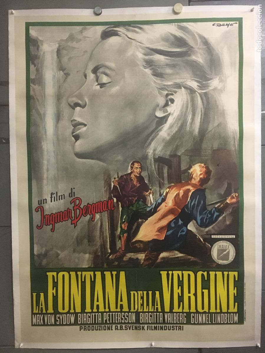 Cin&eacute;ma: R0657 EL MANANTIAL DE LA DONCELLA INGMAR BERGMAN POSTER ORIGINAL ITALIANO 100X140 ENTELADO