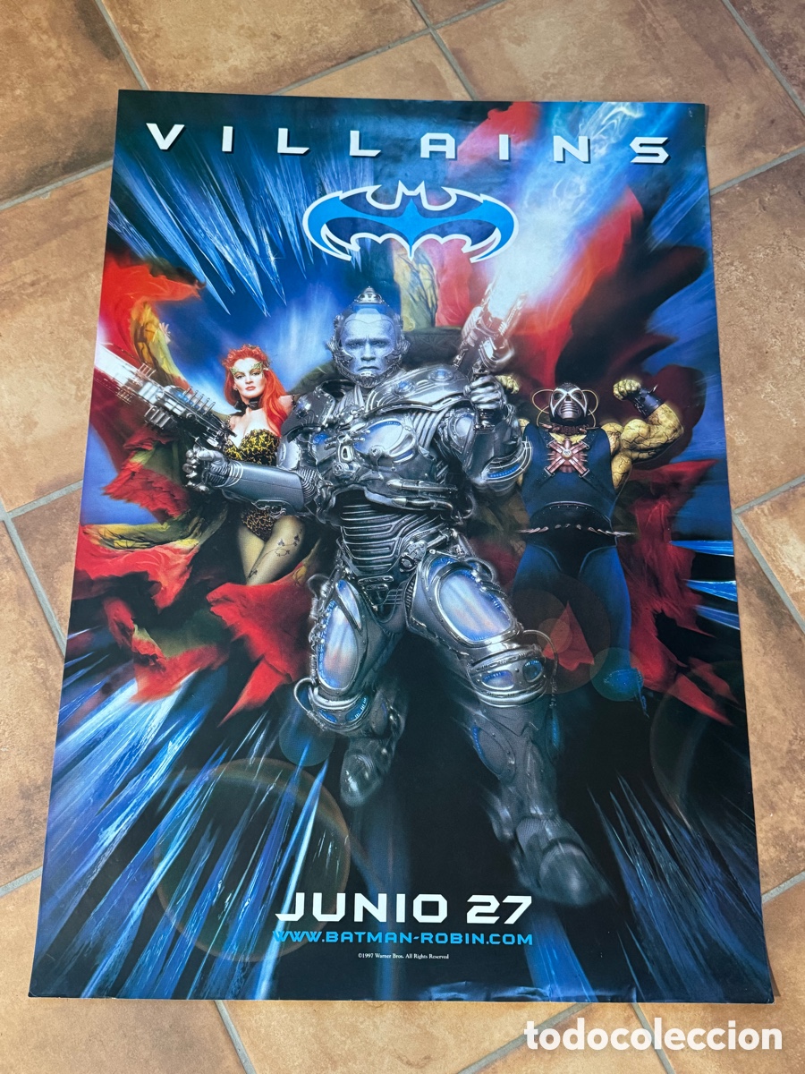 Cine: BATMAN Y ROBIN VILLANOS CLOONEY SCHWARZENEGGER POSTER ORIGINAL 70X100 ESTRENO