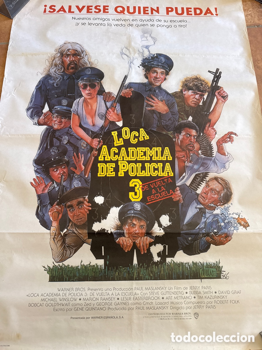 Cine: LOCA ACADEMIA DE POLICIA 3 POSTER ORIGINAL 1986