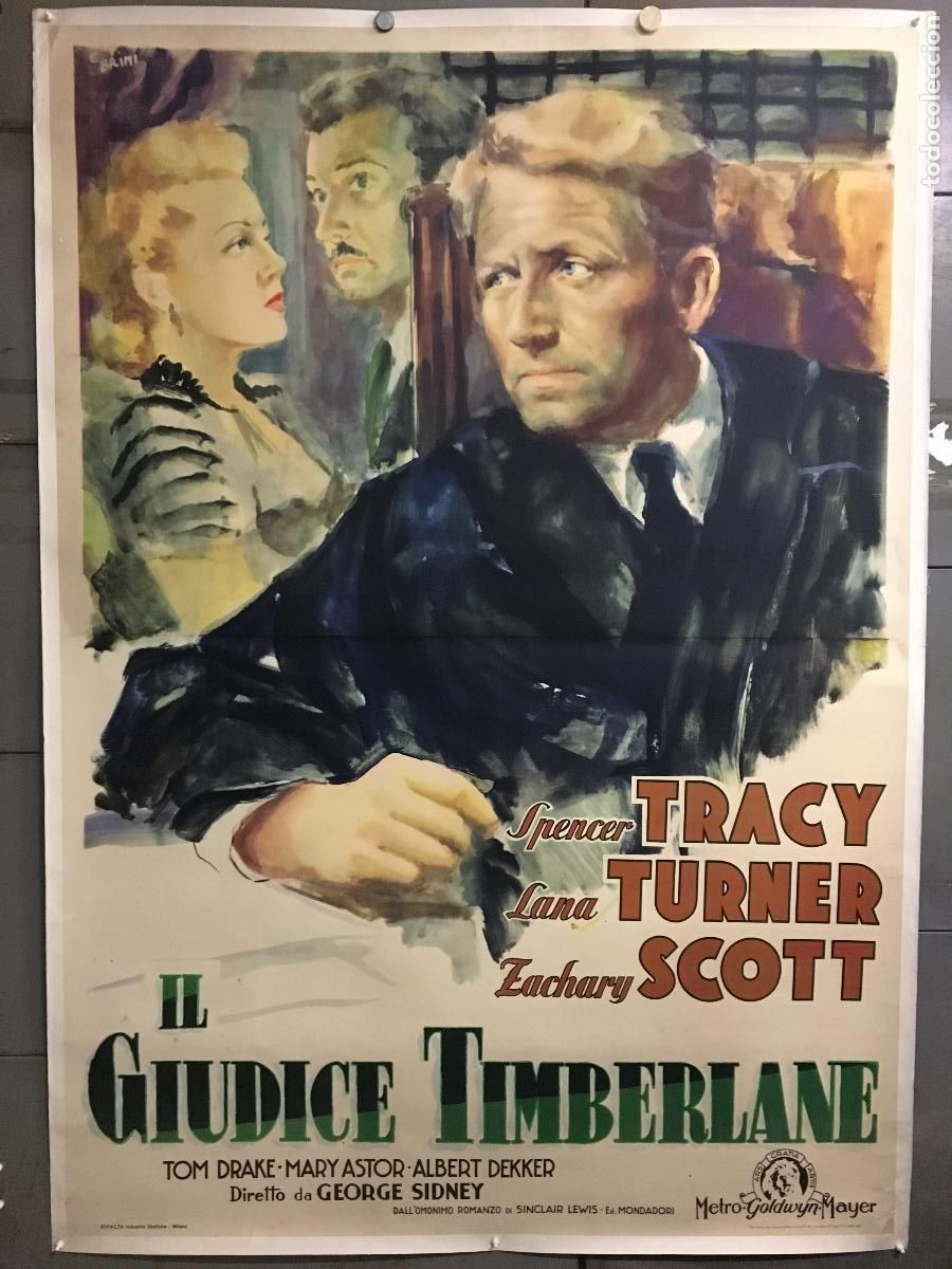 Cine: R0662 DOS EDADES DEL AMOR SPENCER TRACY LANA TURNER BRINI POSTER ORIGINAL ITALIANO 140X200 ENTELADO