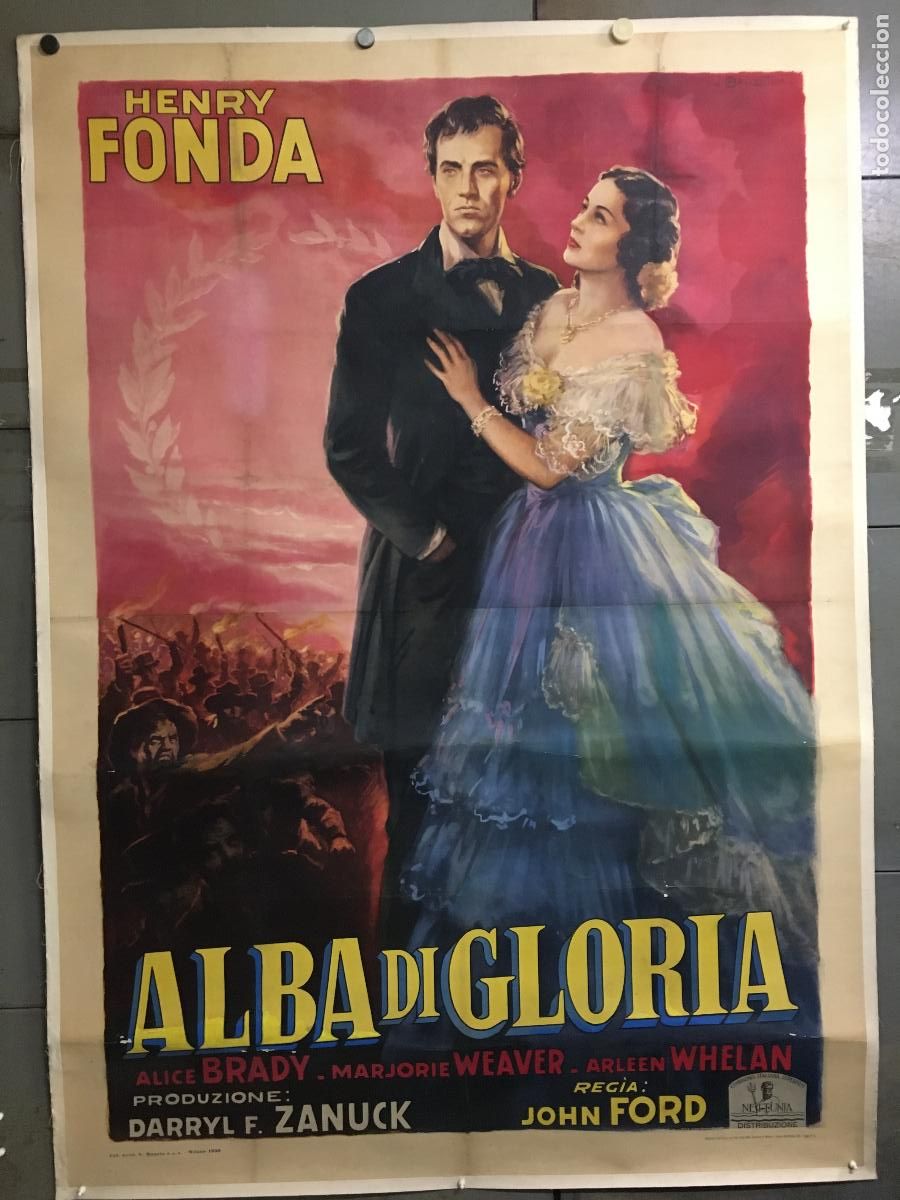Cine: R0664 YOUNG MR. LINCOLN HENRY FONDA JOHN FORD BALLESTER POSTER ITALIANO 140X200 LITOGRAFIA ENTELADO