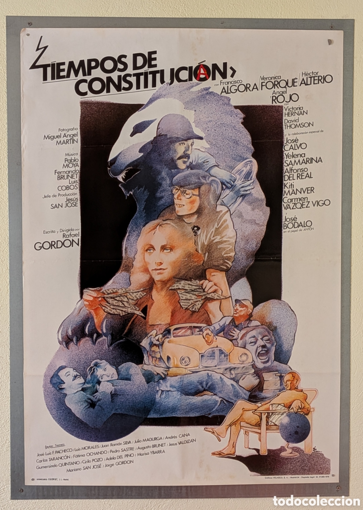 Cine: TIEMPOS DE CONSTITUCI&Oacute;N - 70 X 100 - 1978 - CARTEL DE IVAN ZULUETA