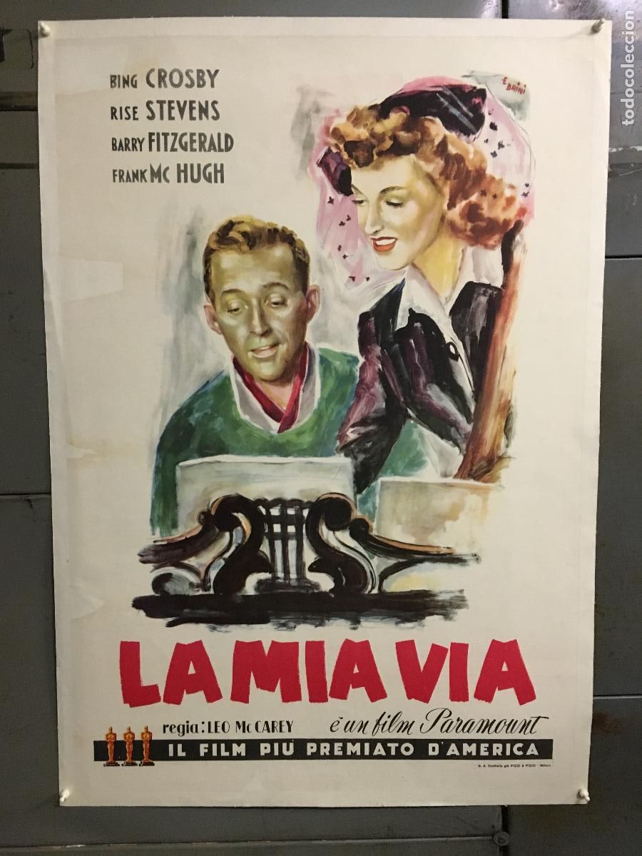 Kino: R0505 SIGUIENDO MI CAMINO BING CROSBY BRINI POSTER ORIGINAL ITALIANO 70X100 ENTELADO