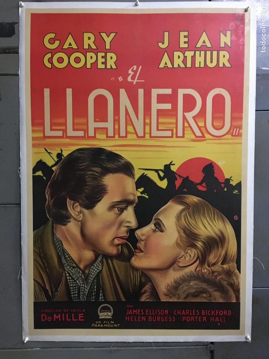 Cinema: R0507 BUFFALO BILL GARY COOPER JEAN ARTHUR DEMILLE POSTER ARGENTINO 75X110 ENTELADO LITOGRAFIA