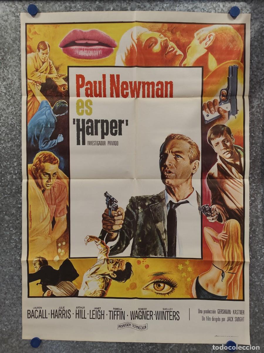 Cine: Harper, investigador privado. Paul Newman, Lauren Bacall, Julie Harris, Shelley W. POSTER ORIGINAL
