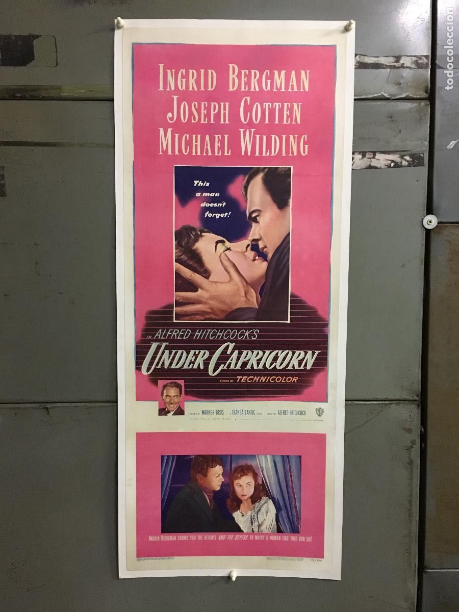 Cinema: R0530 ATORMENTADA ALFRED HITCHCOCK INGRID BERGMAN POSTER ORIGINAL AMERICANO 36X90 ENTELADO