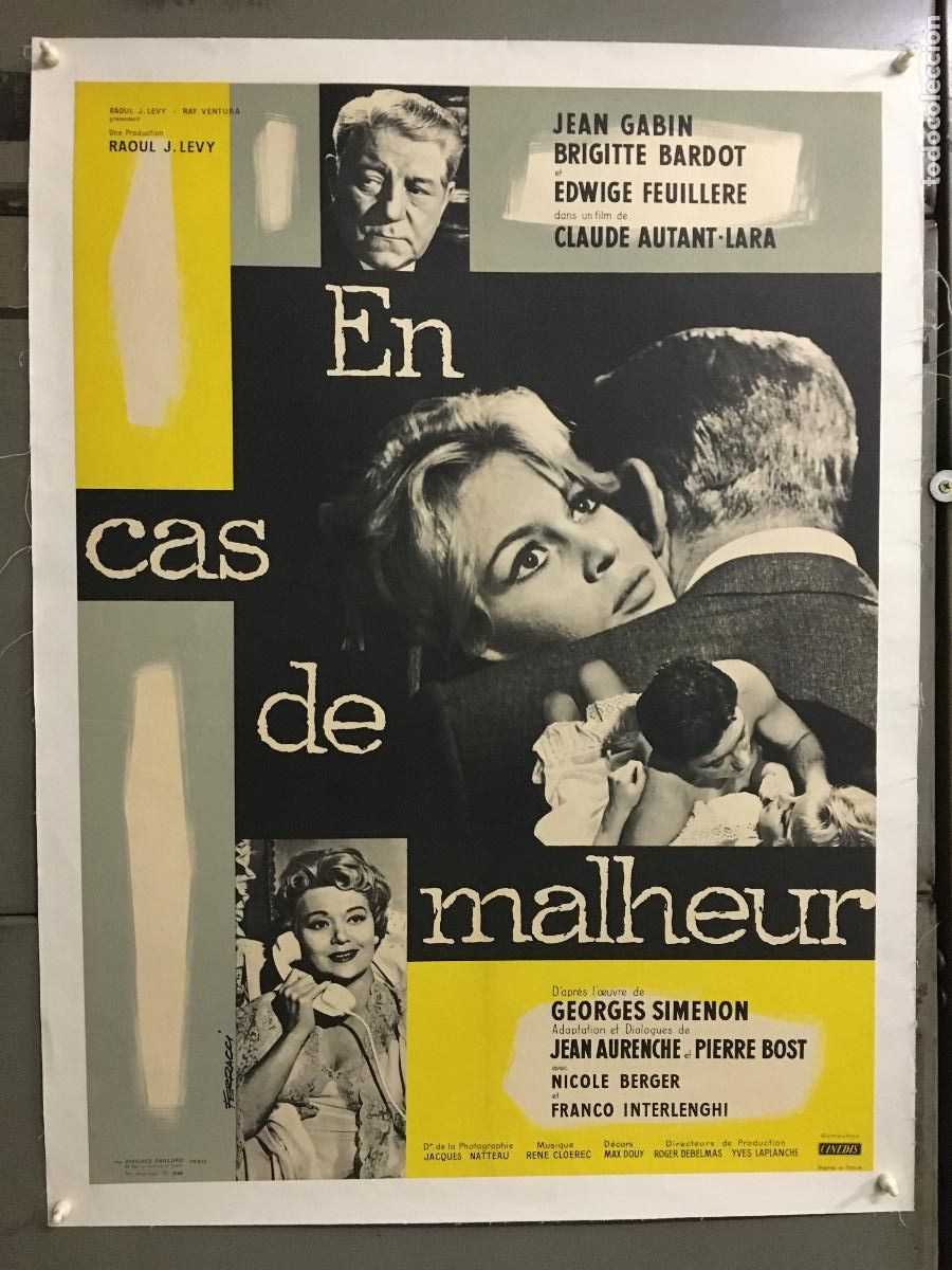 Cine: R0551 LOVE IS MY PROFESSION CAS DE MALHEUR BRIGITTE BARDOT POSTER FRANCES ORIGINAL 60X80 ENTELADO