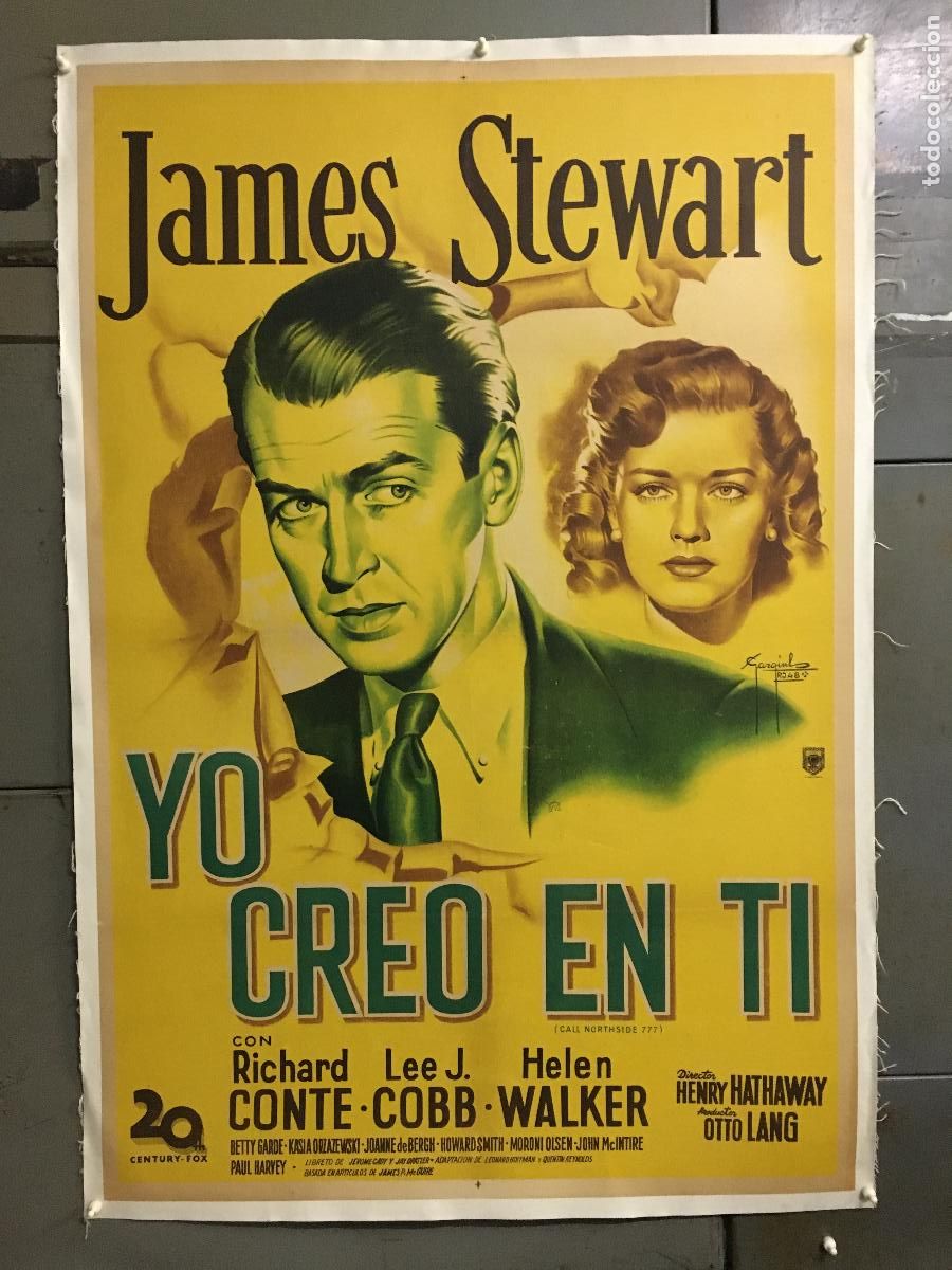 Cine: R0545 YO CREO EN TI JAMES STEWART POSTER ORIGINAL ARGENTINO 75X110 ENTELADO LITOGRAFIA