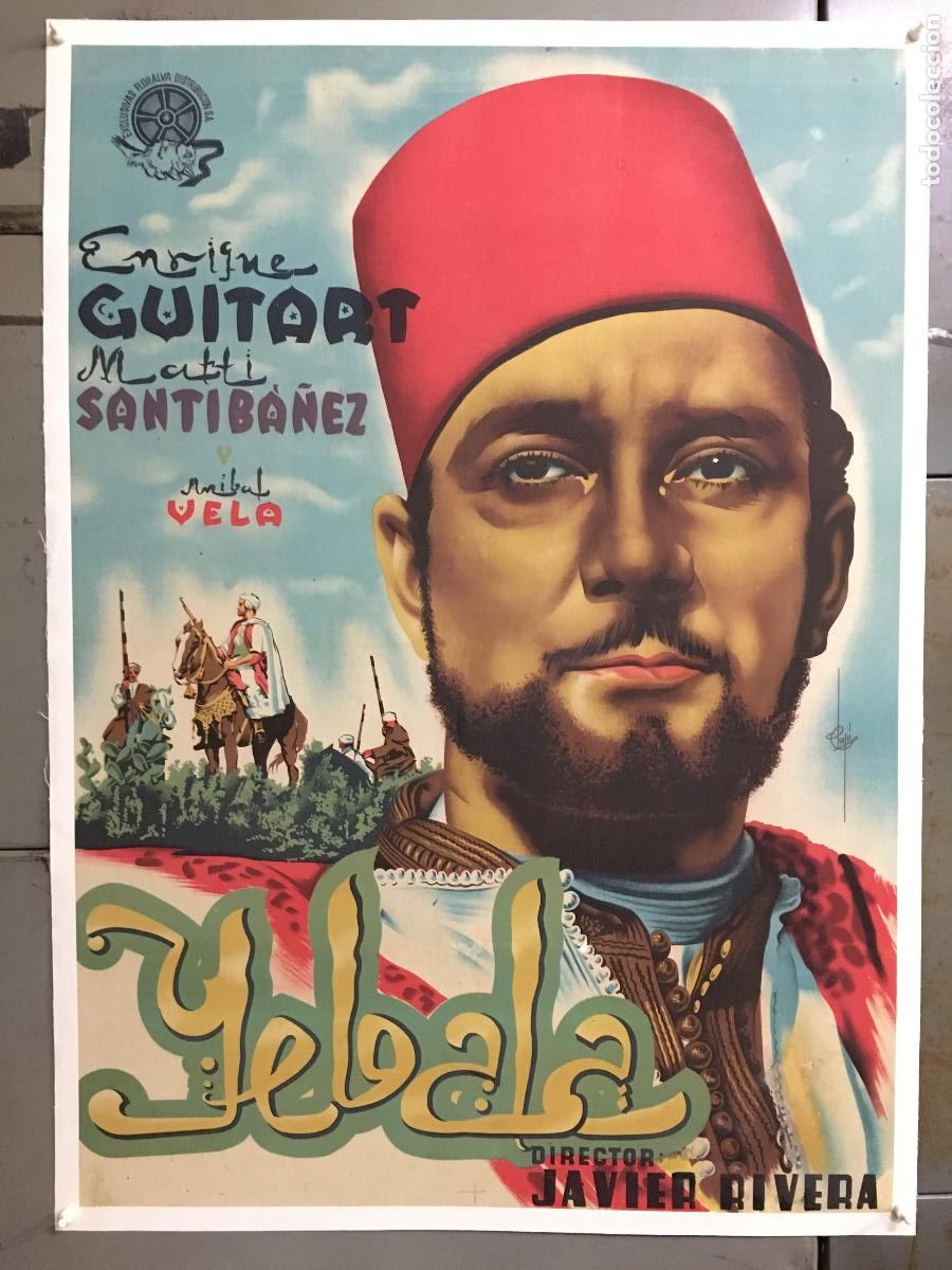 Cine: R0566 YEBALA ENRIQUE GUITART LEGION CHAPI POSTER ORIGINAL ESTRENO 70X100 LITOGRAFIA ENTELADO