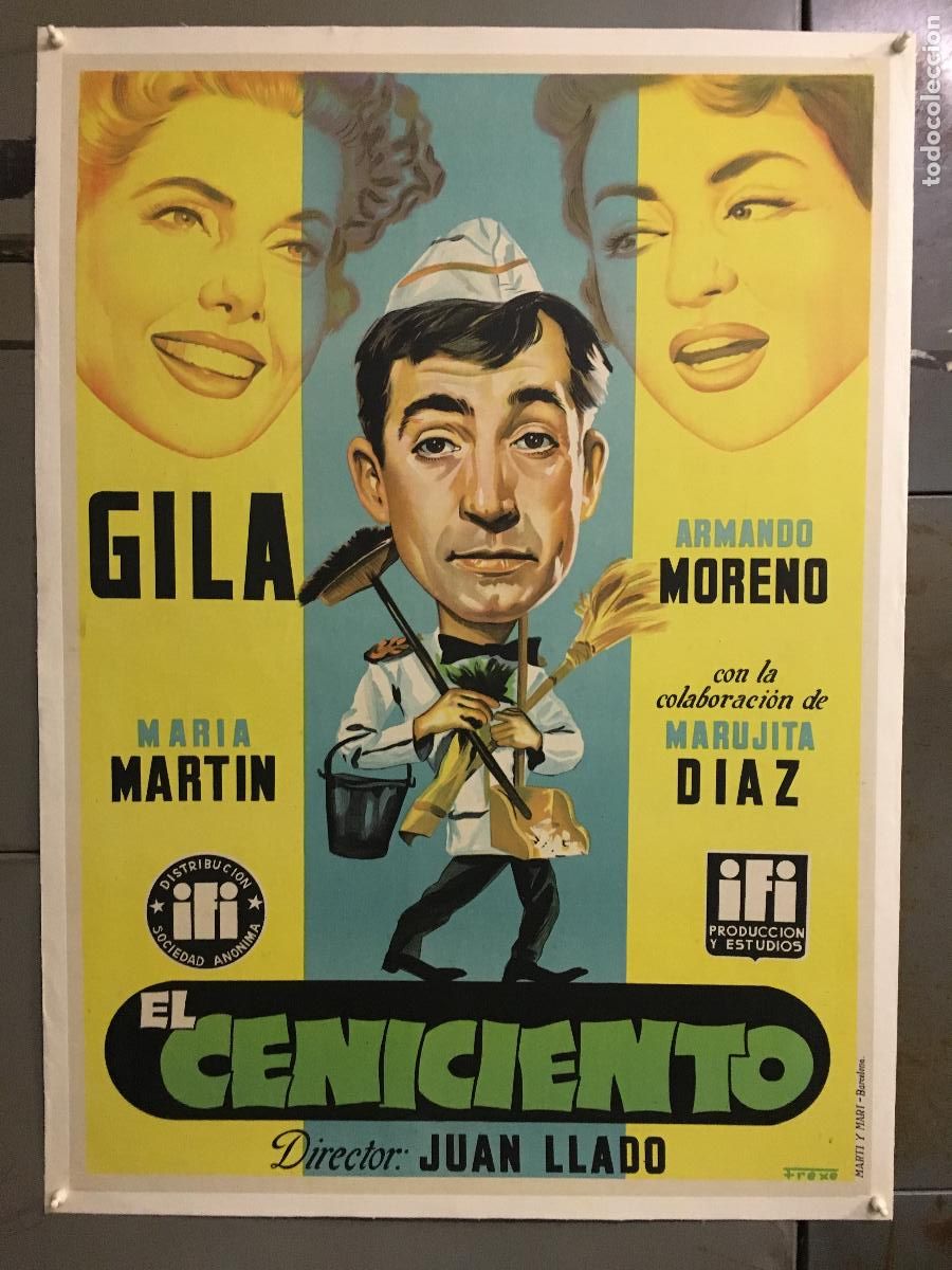 Cinema: R0562 EL CENICIENTO GILA MARUJITA DIAZ POSTER ORIGINAL ESTRENO 70X100 LITOGRAFIA ENTELADO