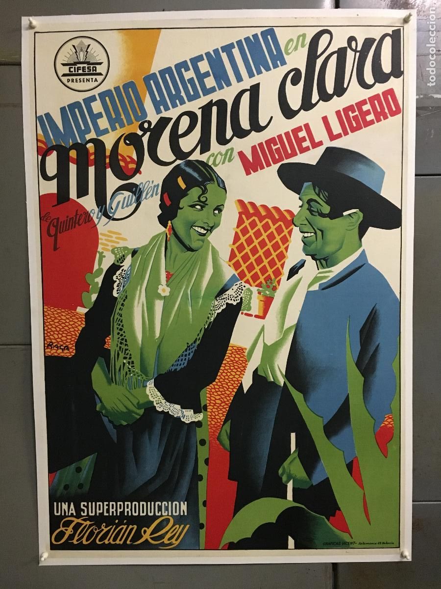 Cin&eacute;ma: R0515 MORENA CLARA IMPERIO ARGENTINA POSTER ORIGINAL 70X100 LITOGRAFIA ENTELADO